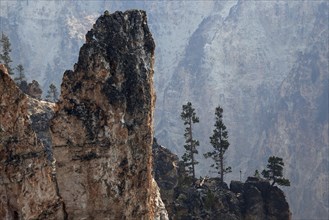 Rock formations in the Grand Canyon of the Yellowstone