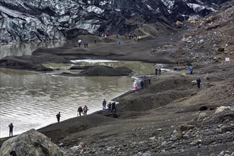 Hikers at Solheimajokull