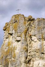 Climbers on climbing rocks Burgstein