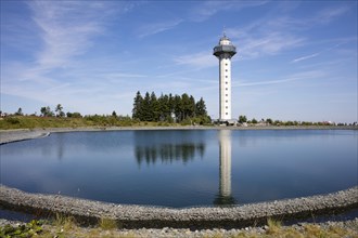 Hochheideturm with artificial lake as water reservoir
