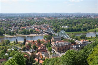 View of the city with Loschwitz Bridge