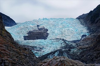 Turquoise glacial ice