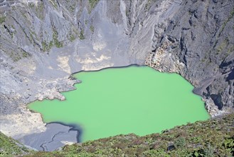Caldera with green crater lake