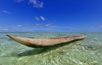 Traditional dugout boat on beach