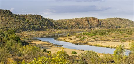 Limpopo river flowing through mountainous landscape