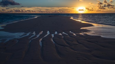 Sand bank at sunset
