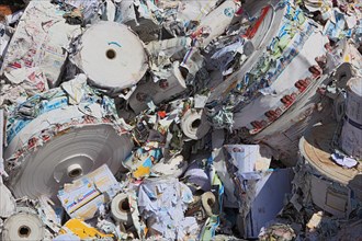 waste paper for recycling in a recycling plant