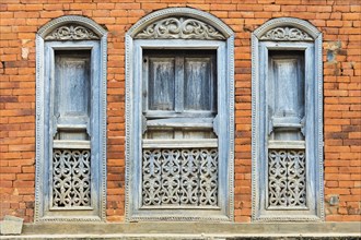 Carved wooden windows