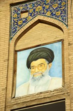 Portrait of Ayatollah Chamenei on the Ali Qapu Palace