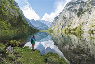 Hiker at Lake Obersee
