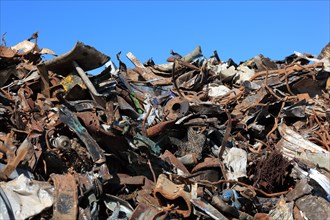 Scrap metal in a recycling plant