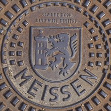 Drain cover with emblem and inscription Meissen