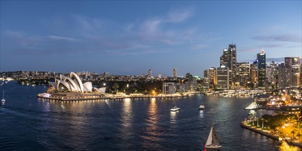 Circular Quay and The Rocks at dusk