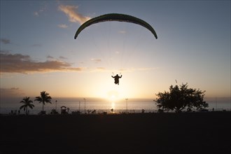 Paraglider on the beach of Puerto Naos