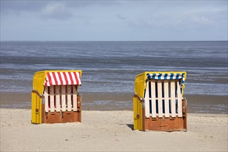 Empty beach chairs