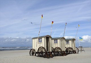 Old bathing carts used as changing rooms on the eastern beach