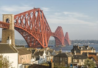 North Queensferry with Forth Bridge across the Firth of Forth