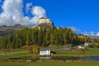 Tarasp Castle above the Lai da Tarasp