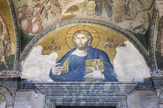 Mosaic in the lunette over the doorway to the esonarthex depicying Christ as the land of the living
