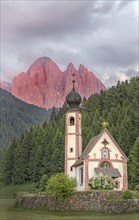 Church St. Johann in Ranui with Odle Group mountain range