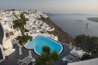 Terrace with hotel swimming pool