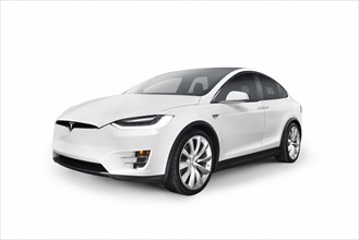 White 2017 Tesla Model X luxury SUV electric car