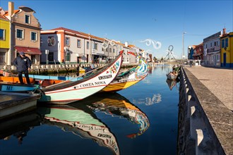 Moliceiro boat in a channel