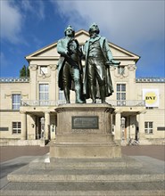 Goethe-Schiller-monument in front of the German national theater