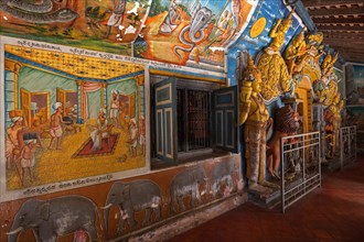 Interior of Aluvihara Rock Cave Temple