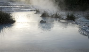 Steaming water