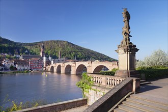 View over the river Neckar to the Church of the Holy Spirit
