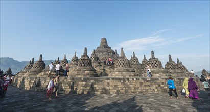 Visitors at Borobudur Temple
