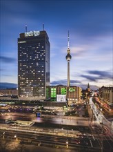 Alexanderplatz with television tower and hotel park inn