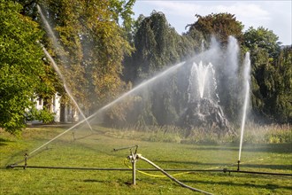 Irrigation of the green areas in the spa garden