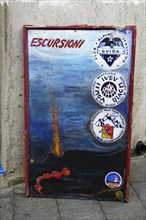 Advertisement for guided volcano tours