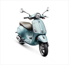 Blue motor scooter Vespa