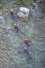 People canyoning in the Gorges du Verdon