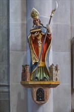 Saint St. Benno with model of the Church of Our Lady and St. Benno
