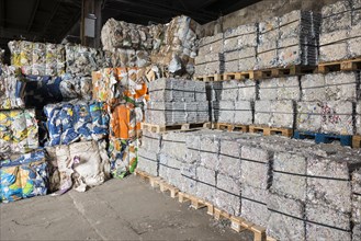 Sorted and baled garbage