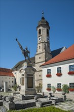 Abbey Church of Saint Peter and Paul with war memorial