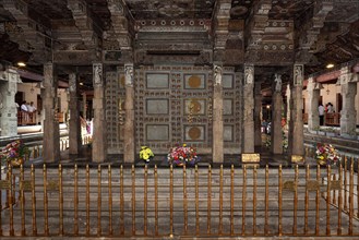 Holy shrine in Sri Dalada Maligawa or Temple of the Sacred Tooth Relic