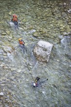 People canyoning in the Gorges du Verdon