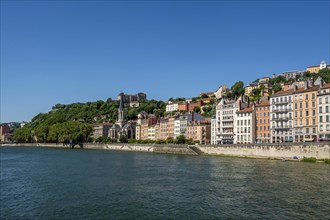 Town across the Saone River with Church of Saint Georges, Lyon