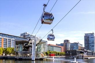 Emirates Air Line cable car across the Thames