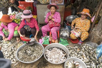 Women at the Fish Market in Kampot