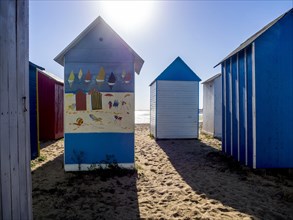 Colourful beach cabins at Saint-Denis-d'Oleron on Oleron island
