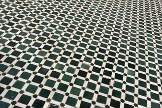 Close-up of floor mosaic at El Bahia Palace