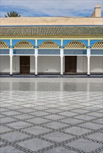 Grand marble courtyard at El Bahia Palace