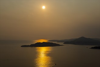 Sunset over Sveti Stefan Island
