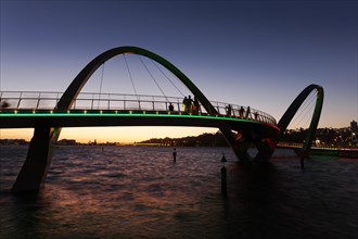 Foot bridge at dusk